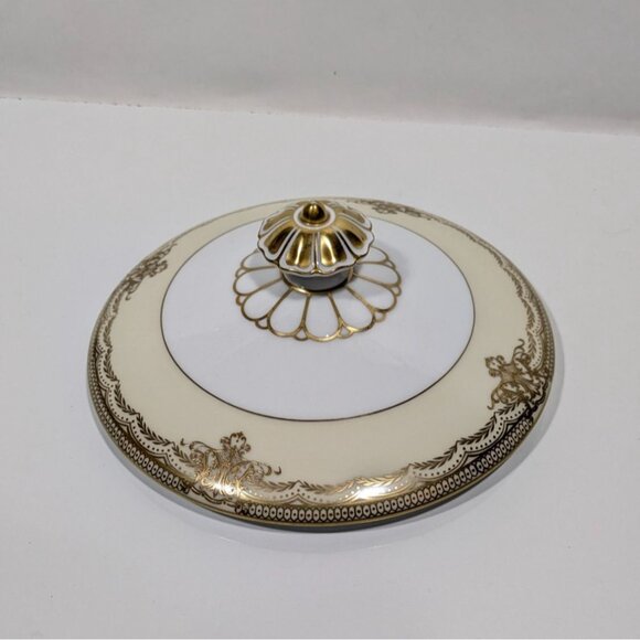 Noritake China Gold Trim Handpainted Galatea Covered Serving Bowl Japan Vintage - Picture 11 of 16